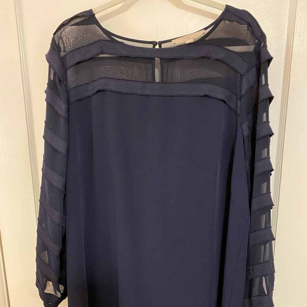 Loft navy blue knee length shift dress
